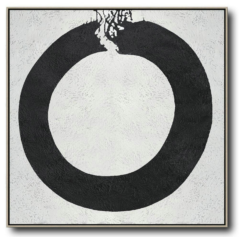 Large Modern Abstract Painting,Oversized Minimal Black And White Painting - Hand Paint Large Art